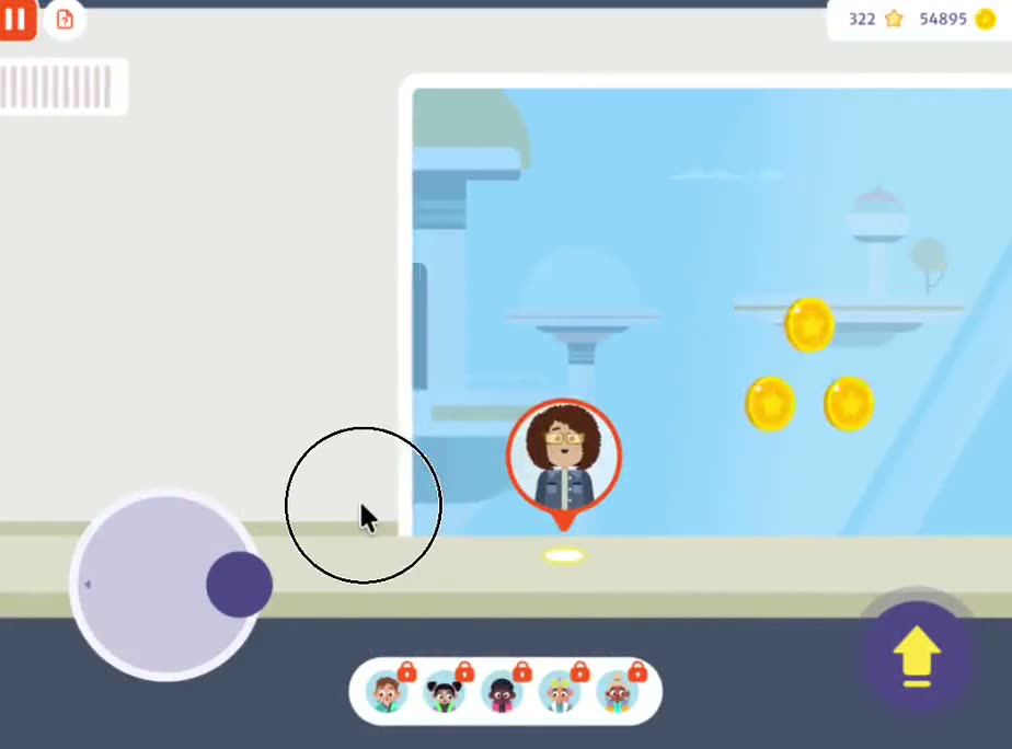 Platformer gameplay: walking the level, talking to characters and answering a quiz